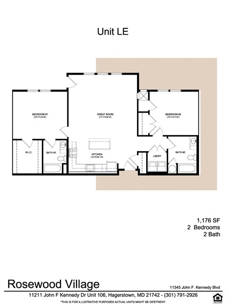 2 bed 2 bath LE at Rosewood Village, Hagerstown, 21742